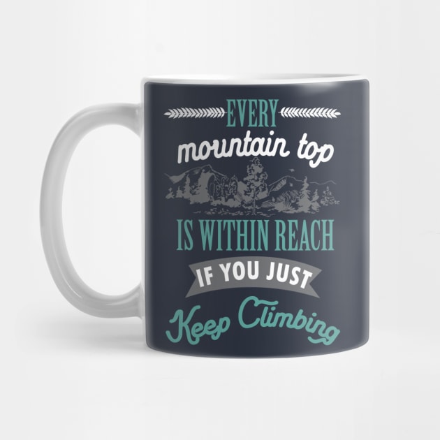 Mountain top - hiker hiking hike outdoor motivation by papillon